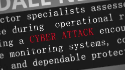 Cyber Attack Cybersecurity News Style Typography Match Cut Motion Graphic Video stock 343661700