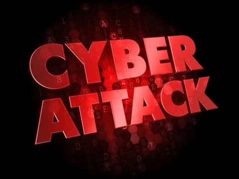 Cyber Attack on Dark Digital Background. 스톡 일러스트
