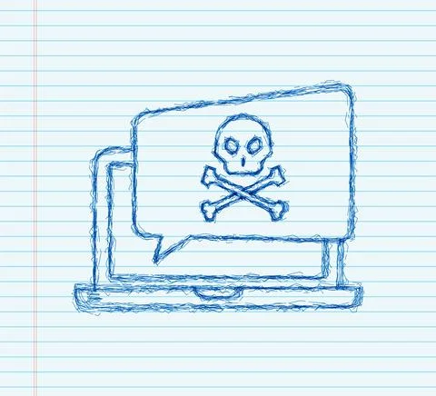Cyber attack. Data Phishing with fishing hook, monitor, internet security Stockillustratie