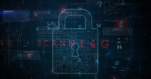 Cyber attack: digital security at risk 4k Video stock 107394488