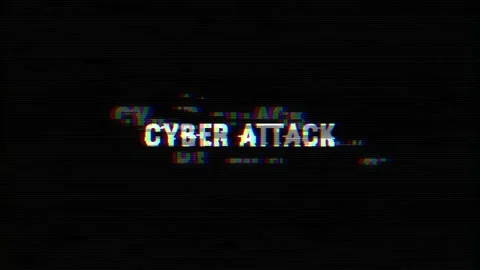 Cyber Attack glitch text. hacker cyber attack noise text Stock Footage 196964096