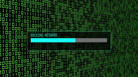 Cyber Attack Green Binary Code Hacking System Abstract Background Concept Stock Footage 231328396