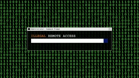 Cyber Attack Green Binary Code Hacking System Abstract Background Concept Stock Footage 231328430