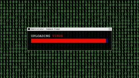 Cyber Attack Green Binary Code Hacking System Abstract Background Concept Stock Footage 231328435