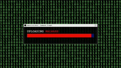 Cyber Attack Green Binary Code Hacking System Abstract Background Concept Stock Footage 231328436