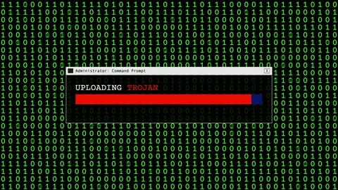 Cyber Attack Green Binary Code Hacking System Abstract Background Concept Stock Footage 231328438