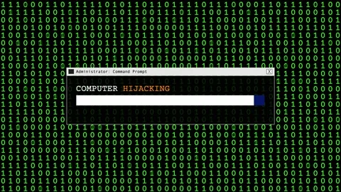 Cyber Attack Green Binary Code Hacking System Abstract Background Concept Stock Footage 231328439