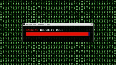 Cyber Attack Green Binary Code Hacking System Abstract Background Concept Stock Footage 231328460