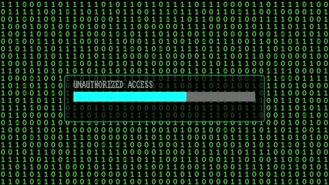 Cyber Attack Green Binary Code Hacking System Abstract Background Concept Stock Footage 231328535