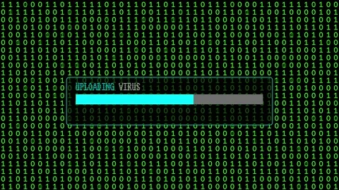 Cyber Attack Green Binary Code Hacking System Abstract Background Concept Stock Footage 231328552