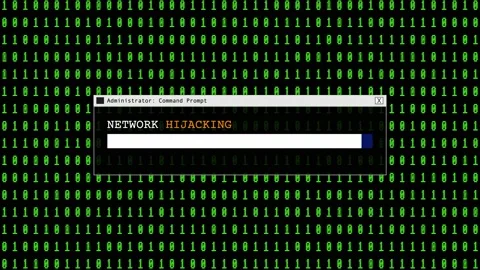 Cyber Attack Green Binary Code Hacking System Abstract Background Concept Stock Footage 231328620