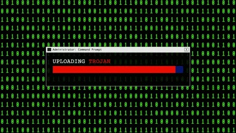 Cyber Attack Green Binary Code Hacking System Abstract Background Concept Stock Footage 231328627