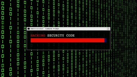 Cyber Attack Green Binary Code Hacking System Abstract Background Concept Stock Footage 231333309