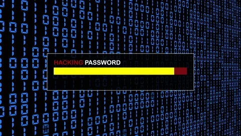 Cyber Attack Hacker Abstract Blue Binary Code Abstract Background Concept Stock Footage 231316877