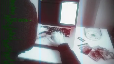 Cyber Attack, Hacker Coding On Computer Dolly Shot Stock Footage 81982534