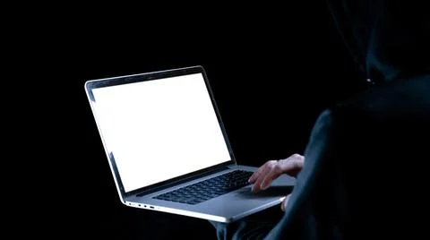 Cyber attack hacker concept. Internet web hack technology. Digital laptop in  Stockfoto's