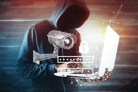 Cyber attack hacker hack traffic cameras 写真素材