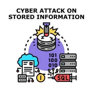Cyber attack hacking data server security concept イラスト素材