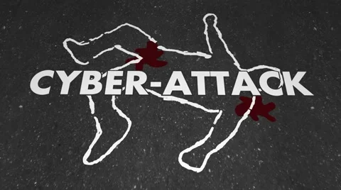 Cyber Attack Hacking Online Crime Victim Chalk Outline Body Stock Footage 60690527