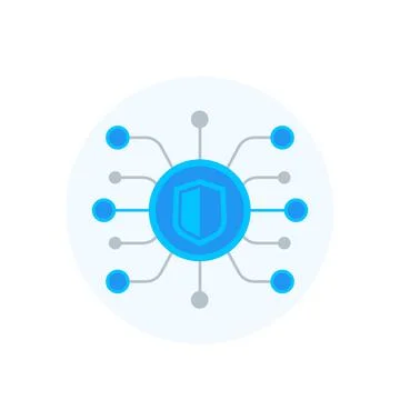 Cyber attack, hacking vector icon on white Illustrazione stock