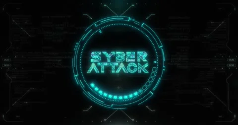 Cyber Attack HUD Background Stock Footage 343039346