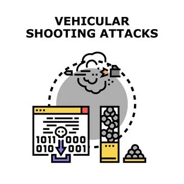 Cyber attack impact vector creating data damage Stock Illustration