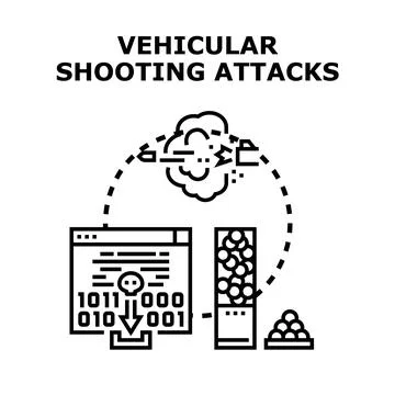 Cyber attack impact vector creating data damage Stock Illustration