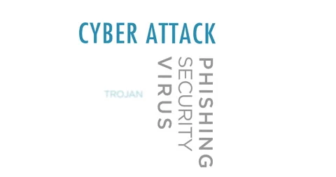 Cyber attack kinetic text abstract concept Stock Footage 240655912