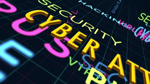 Cyber attack kinetic text abstract concept Stock Footage 240656258