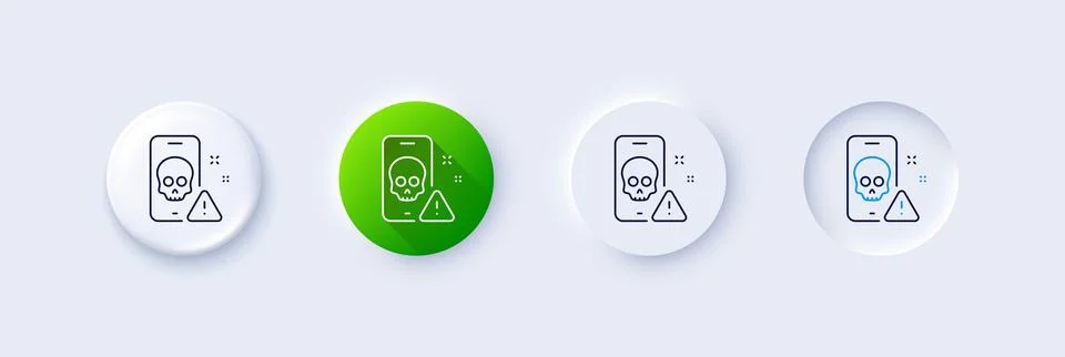 Cyber attack line icon. Ransomware threat sign. Line icons. Vector Stock Illustration