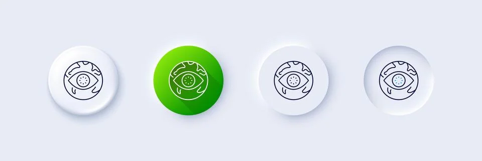 Cyber attack line icon. Web protection sign. Line icons. Vector Stock Illustration