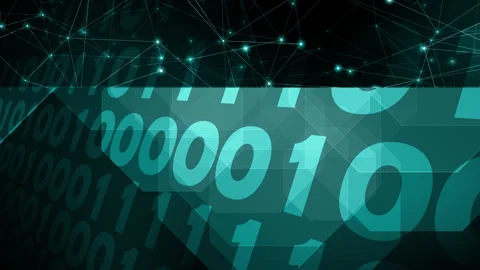 Cyber attack lines of binary code and connected lines in digital world of cyber Video stock 260432405