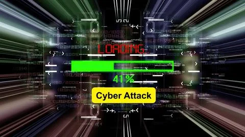 Cyber attack loading  progress bar on the screen Stock Photos