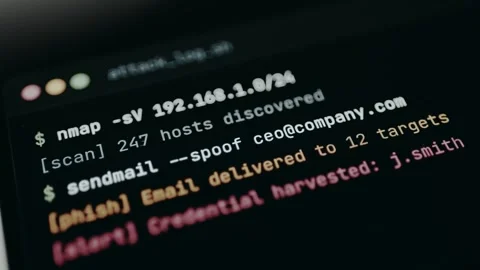Cyber attack log, ethical hacking concept Stock Footage 331570843