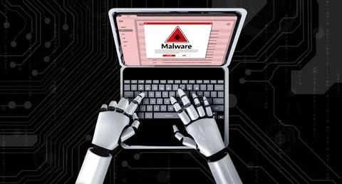 Cyber attack malware alert show computer screen display threat detected snugly イラスト素材