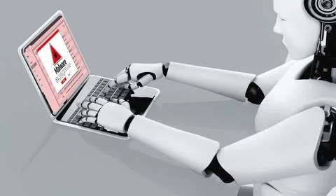 Cyber attack malware alert show computer screen display threat detected snugly Stock Illustration