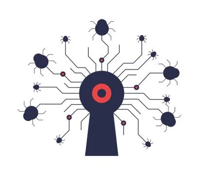 Cyber attack by malware. Stock Illustration