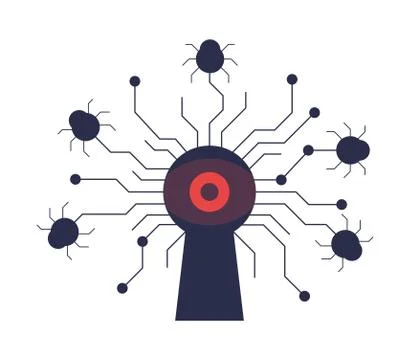 Cyber attack by malware. Иллюстрация