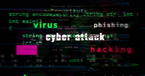 Cyber attack media and abstract screen seamless looped Stock Footage 203905972