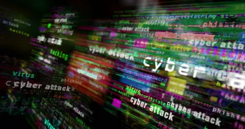 Cyber attack media and abstract screen seamless looped Stock Footage 204002972