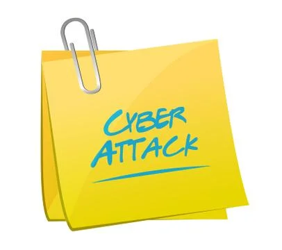 Cyber attack memo post sign concept イラスト素材
