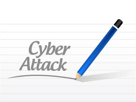 Cyber attack message sign concept 库存插图