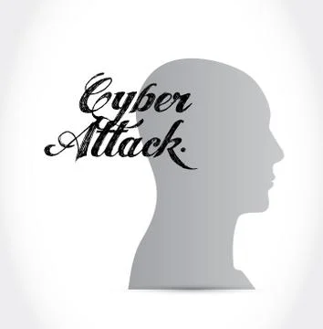 Cyber attack mind sign concept 库存插图