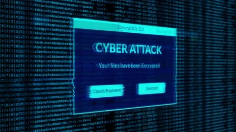 Cyber Attack Notification and check payment for decrypt system files Stock Footage 200930289