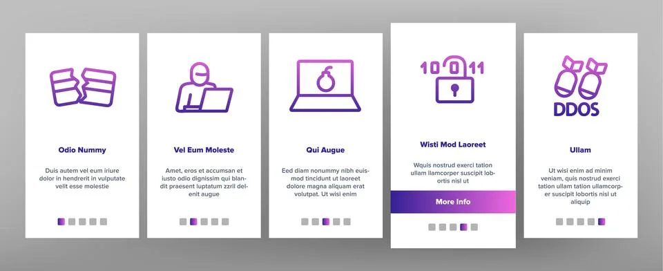 Cyber Attack Onboarding Vector Illustrazione stock
