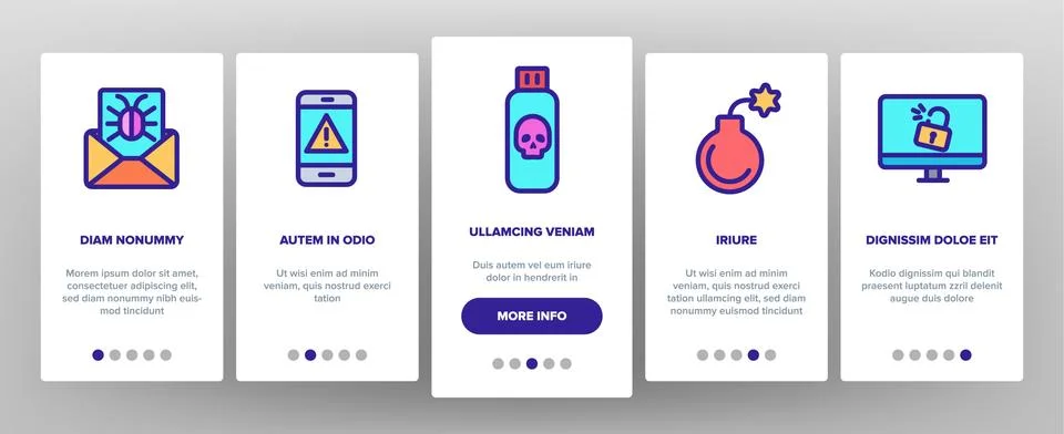 Cyber Attack Onboarding Vector Stock Illustration