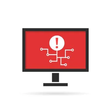 Cyber attack on personal computer or virus spread Illustrazione stock