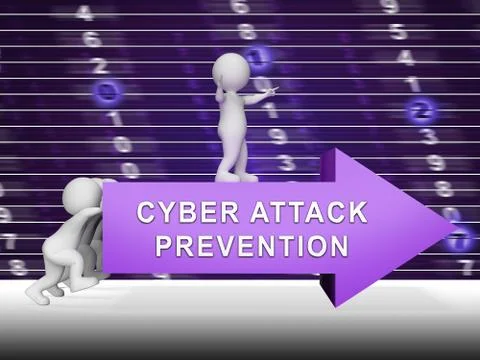 Cyber Attack Prevention Security Firewall 3d Rendering Stock Illustration