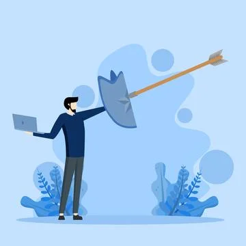 Cyber attack protection Stock Illustration