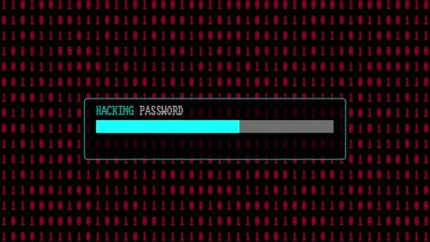 Cyber Attack Red Binary Code Hacking System Abstract Background Concept Stock Footage 231332061